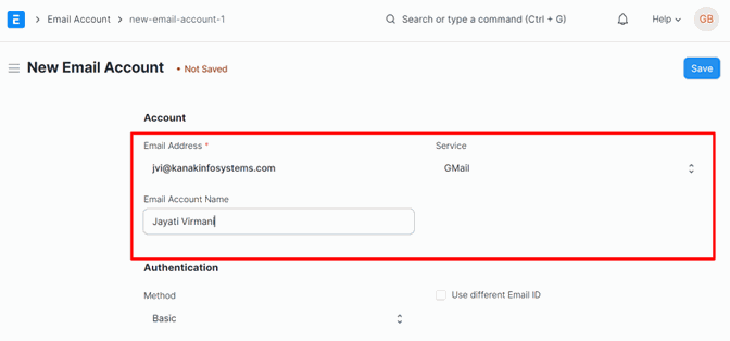 Email Account Set up In ERPNext