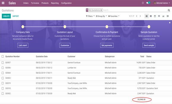 Sum and Average in Odoo List View