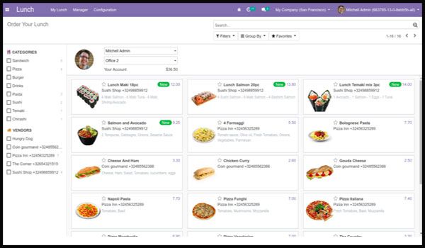 Lunch Module UI is Redesigned in Odoo
