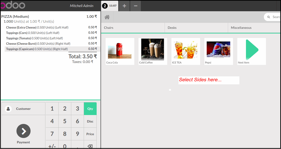 How Odoo POS Pizza Modifiers Module Works : POS Session