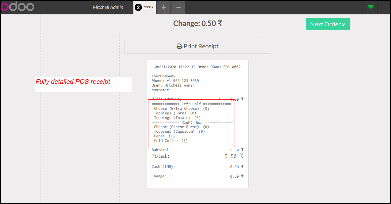 How Odoo POS Pizza Modifiers Module Works : POS Session