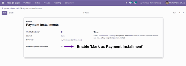Payment Method Configuration in Odoo