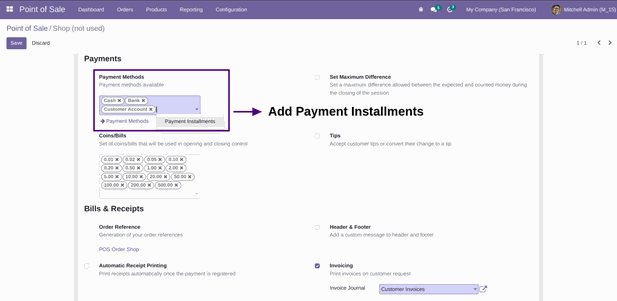 Payment Method Configuration in Odoo