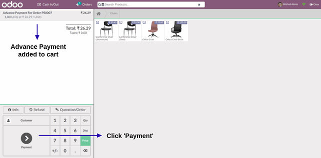 Pay for a Down Payment, Installment - Odoo
