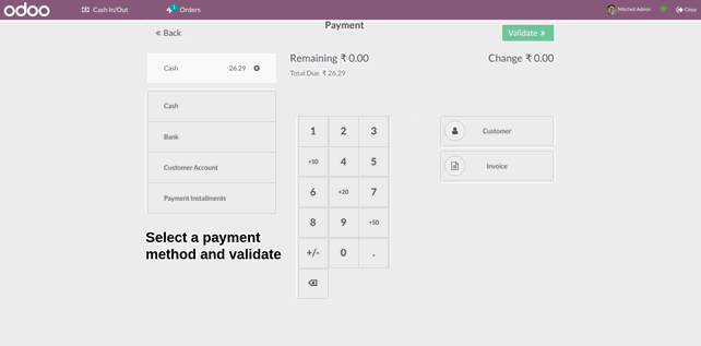 Pay for a Down Payment, Installment - Odoo