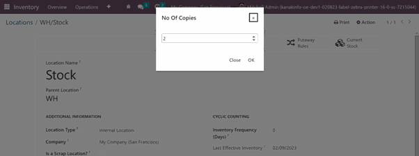 Print Location Label (Barcode) in Odoo