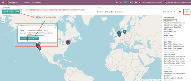 View Map Feature on Contact to Track the Customer Location with View Maps