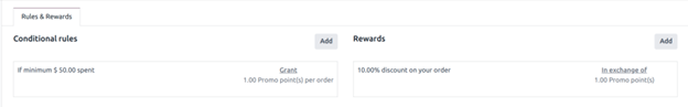 Rule and Rewards in Odoo