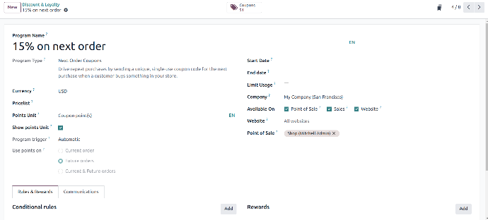Use-case of Create New Coupon Program in Odoo